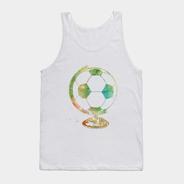 Soccer Ball Globe Tank Top by erzebeth